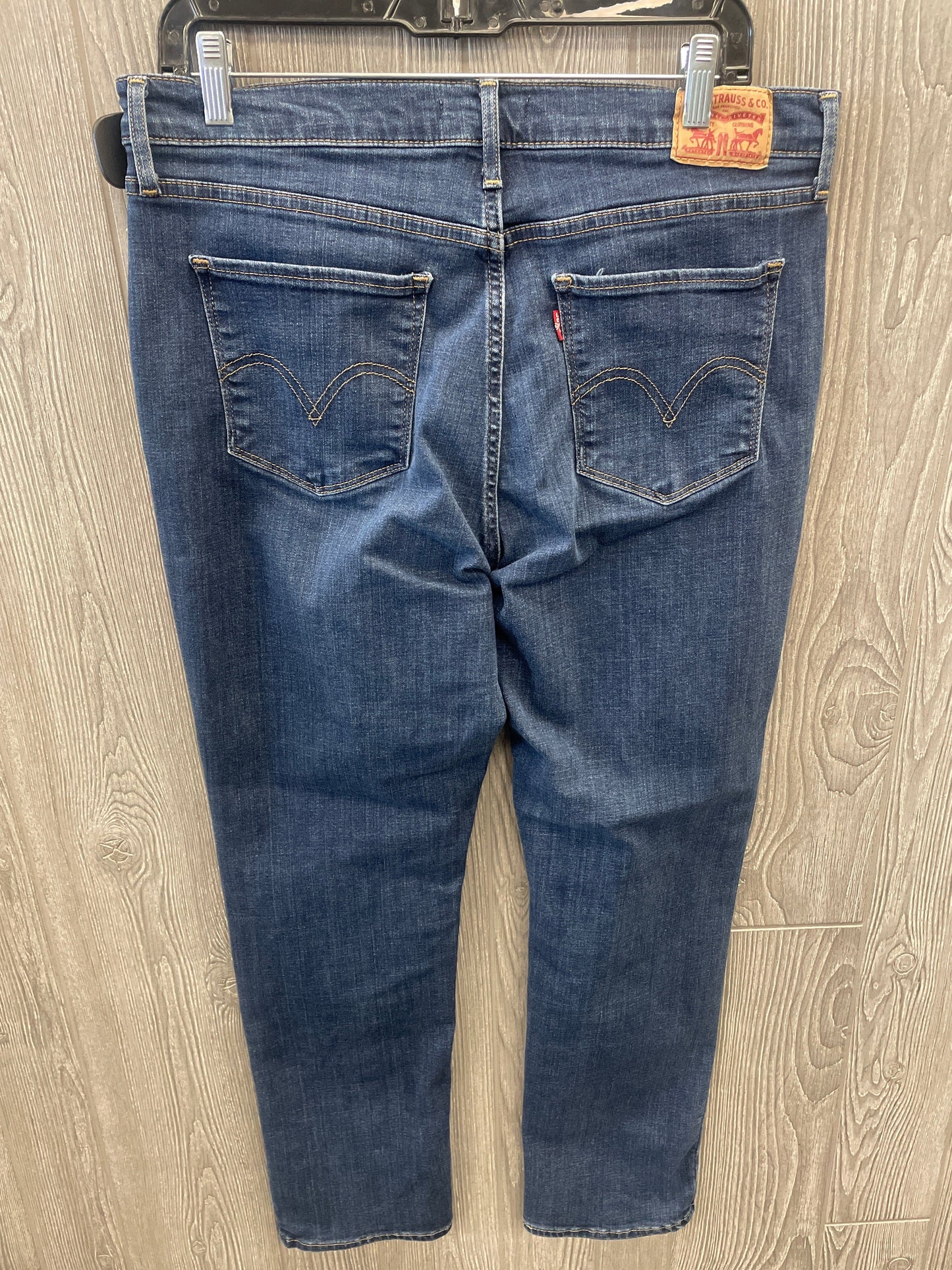 Jeans Straight By Levis In Blue Denim, Size: 12