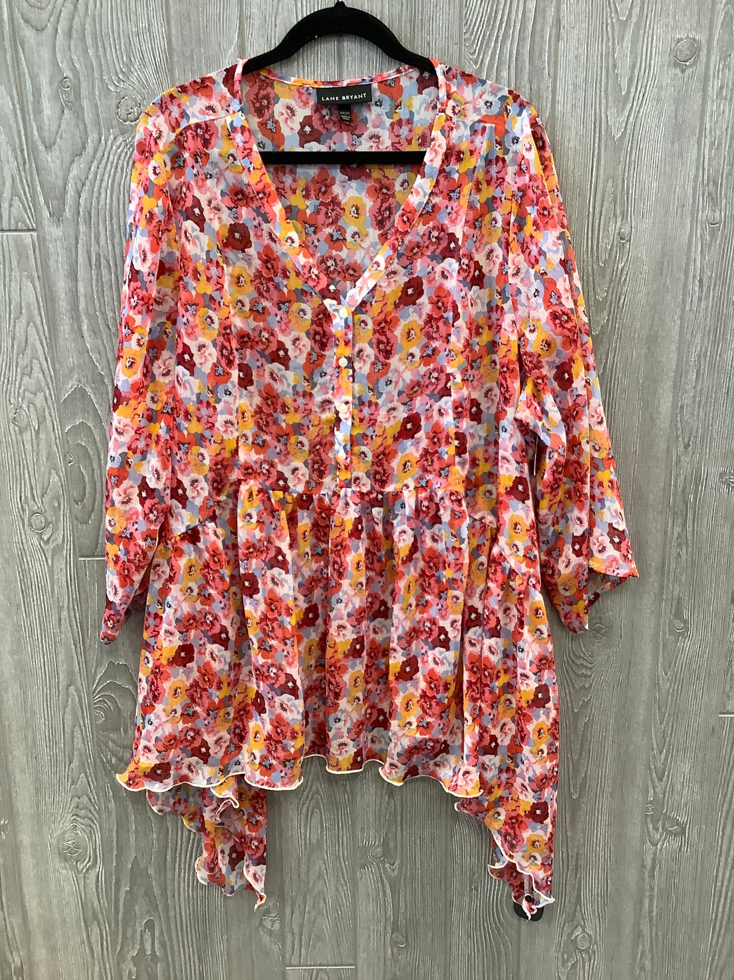 Blouse Long Sleeve By Lane Bryant In Floral Print, Size: 3x