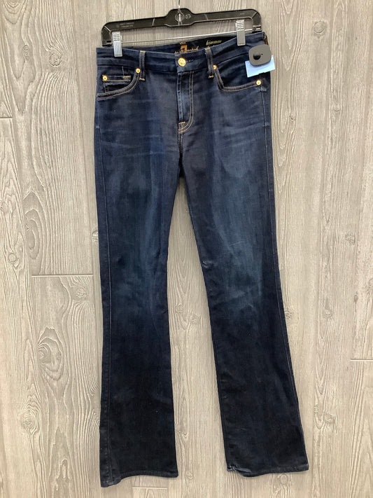 Jeans Boot Cut By 7 For All Mankind In Blue Denim, Size: 6