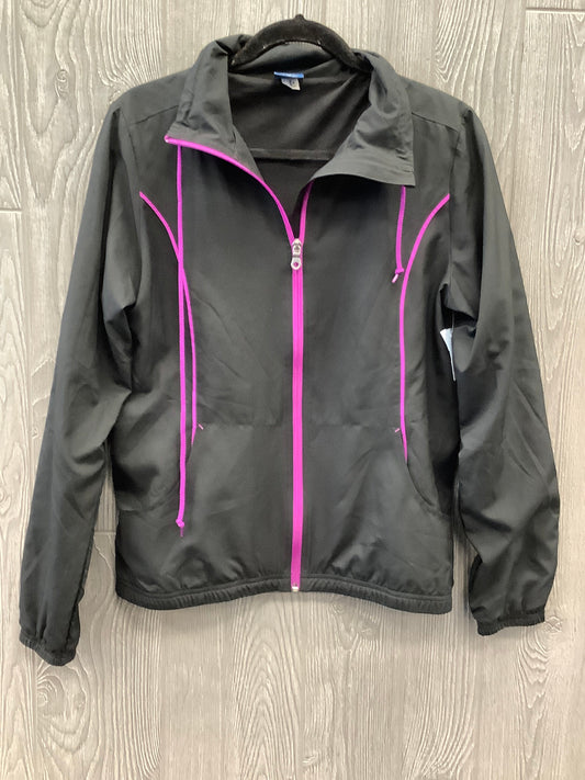 Athletic Jacket By Reebok In Black & Purple, Size: M