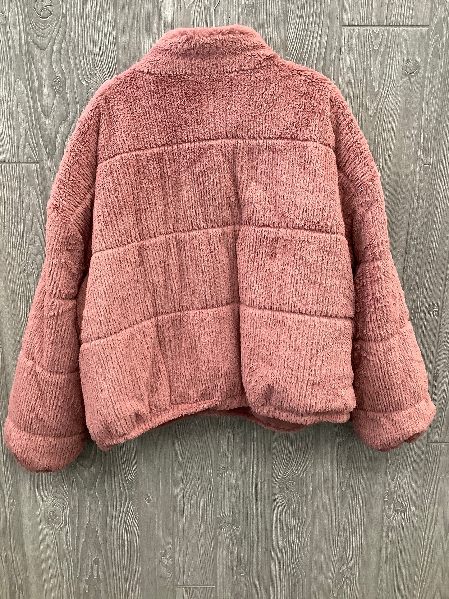 Jacket Faux Fur & Sherpa By Wild Fable In Pink, Size: 2x