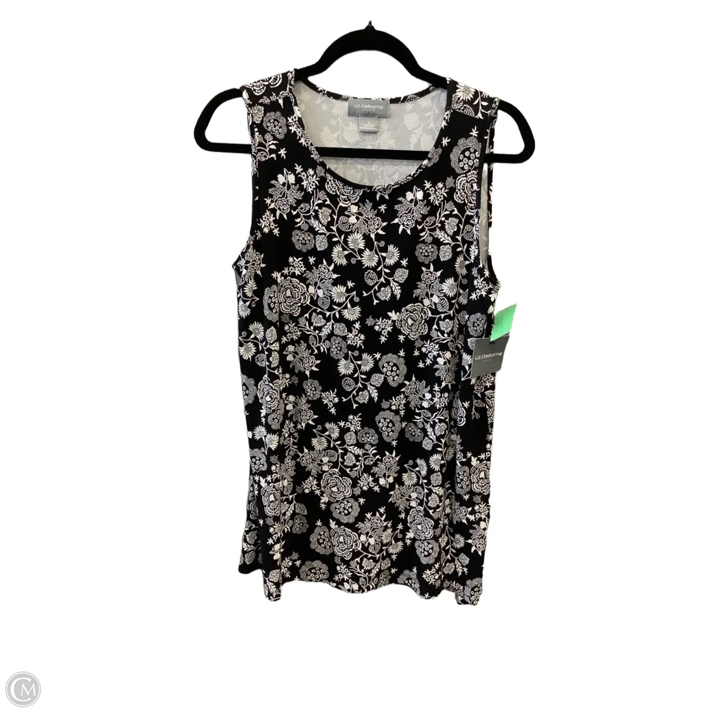 Top Sleeveless By Liz Claiborne In Black & White, Size: M