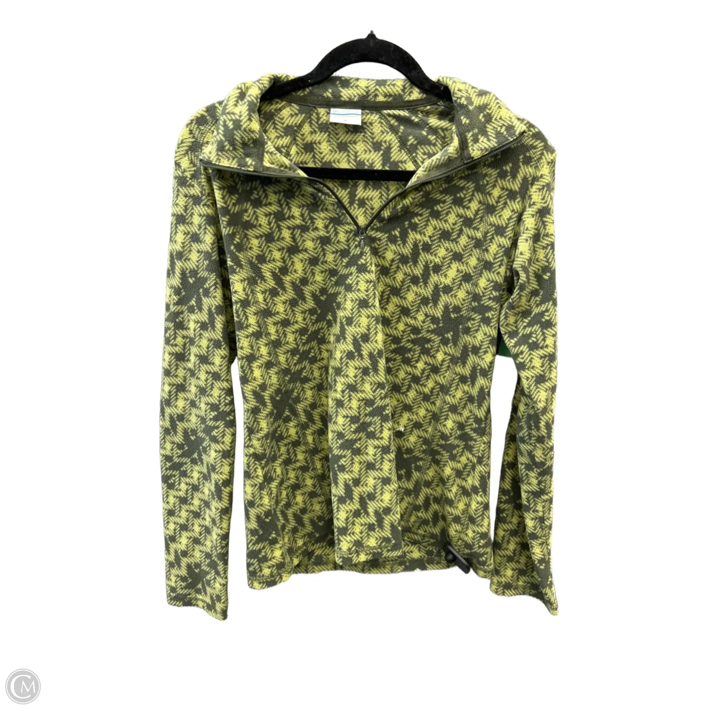 Athletic Top Long Sleeve Collar By Columbia In Green, Size: M