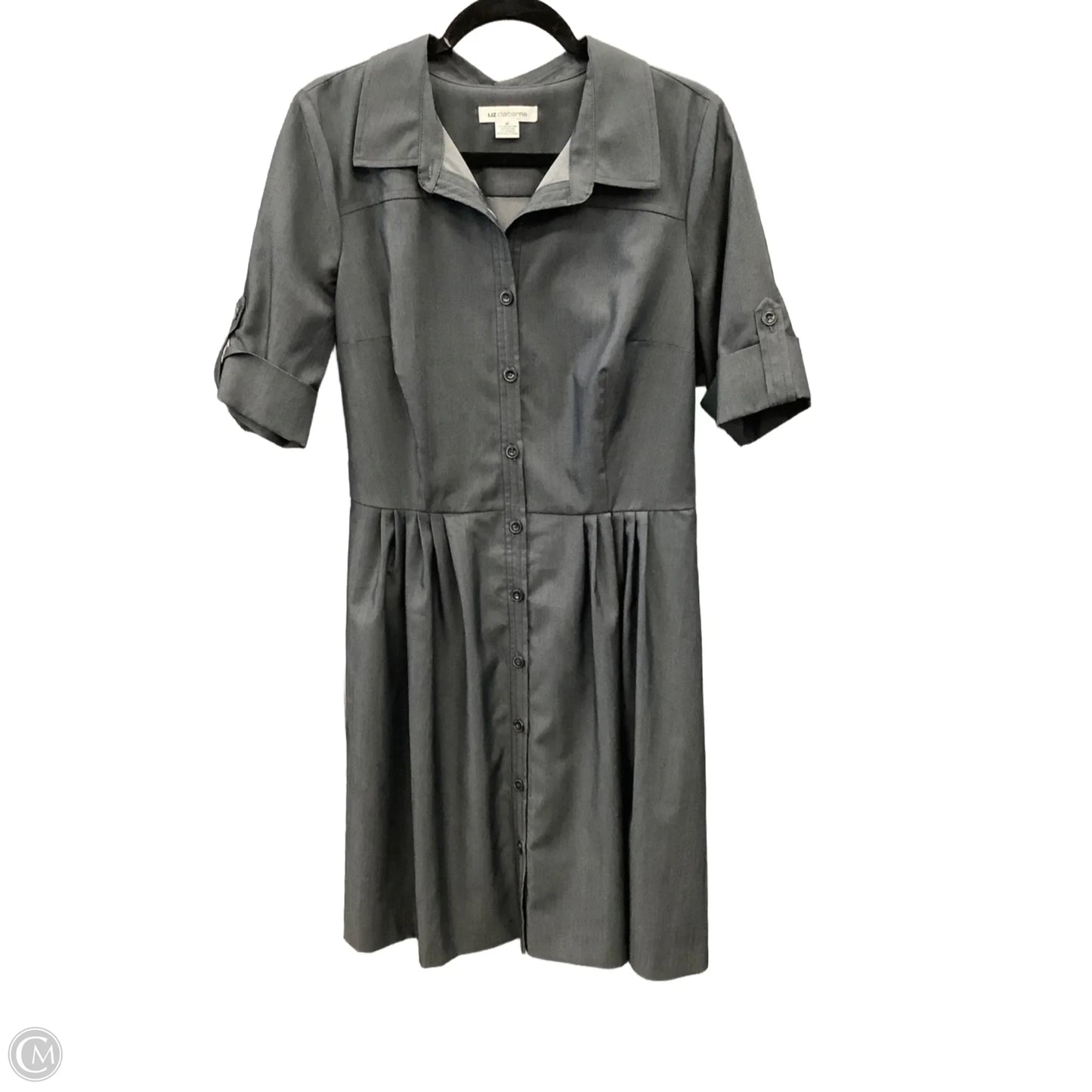 Dress Casual Midi By Liz Claiborne In Grey, Size: Xl