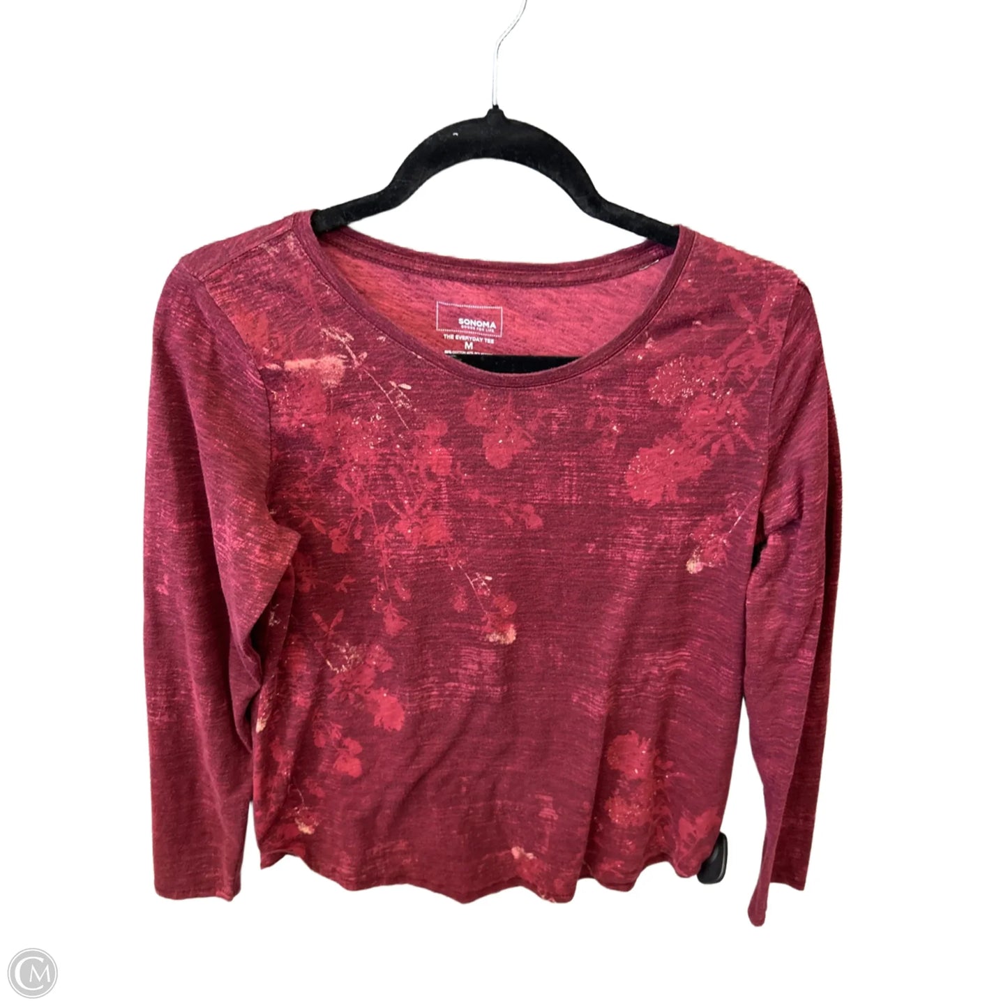 Top Long Sleeve By Sonoma In Red, Size: M