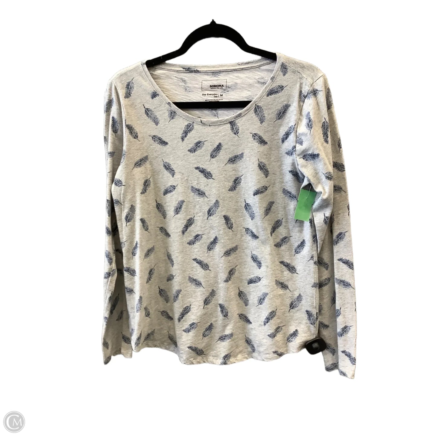 Top Long Sleeve By Sonoma In Blue & Grey, Size: M