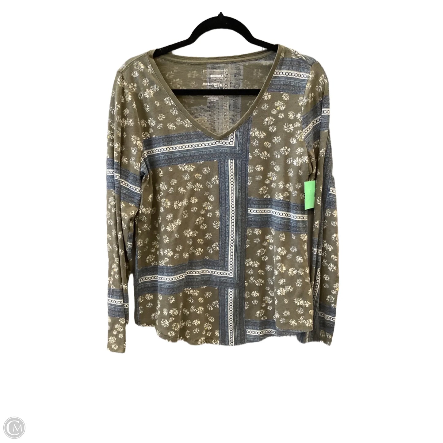Top Long Sleeve By Sonoma In Green, Size: M