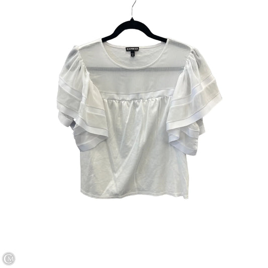 Top Short Sleeve By Express In White, Size: Xs