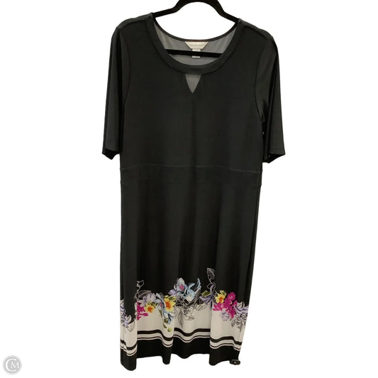 Dress Casual Midi By Christopher And Banks In Black, Size: L