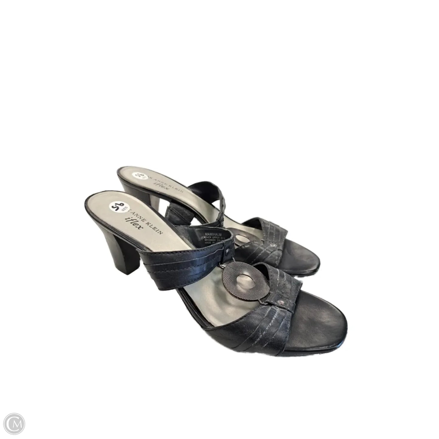 Sandals Heels Kitten By Anne Klein In Black, Size: 9.5