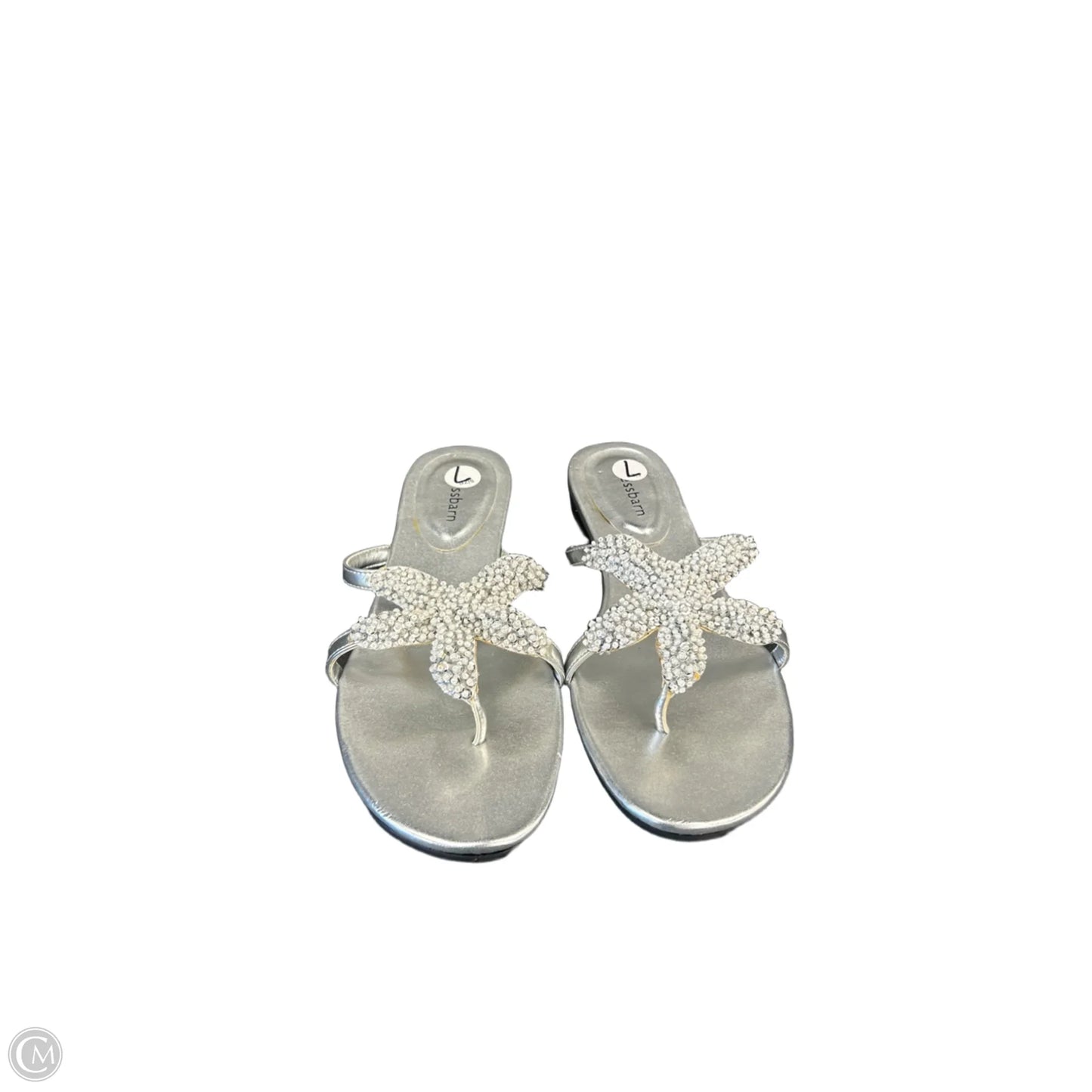 Sandals Flats By Dressbarn In Silver, Size: 7