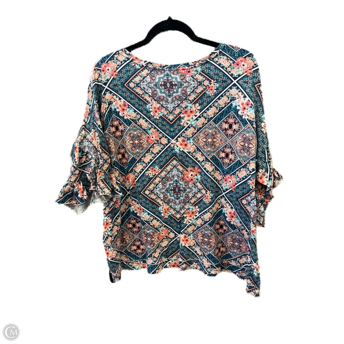 Top 3/4 Sleeve By Cato In Multi-colored, Size: 1x