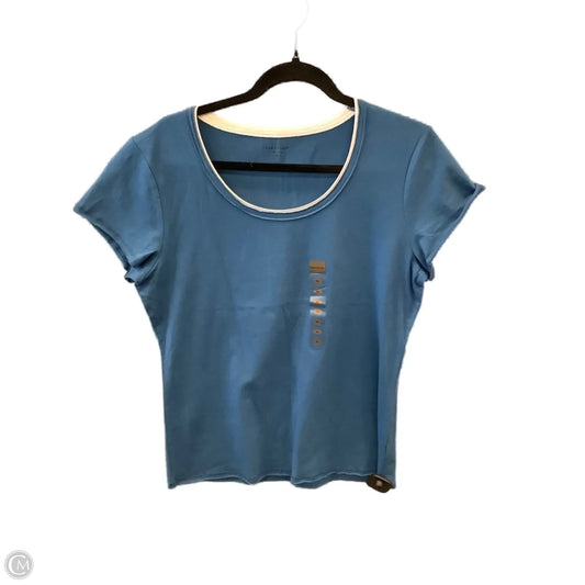 Top Short Sleeve By Massini In Blue & White, Size: Xl