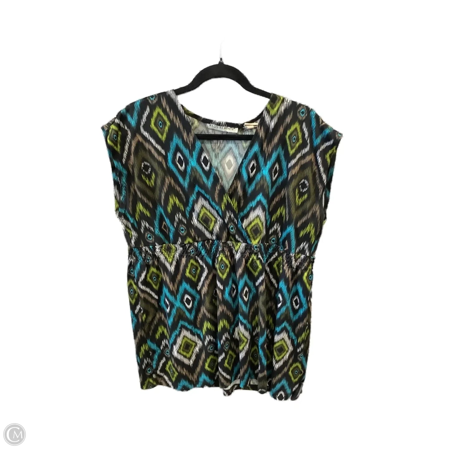 Top Short Sleeve By Requirements In Blue & Green, Size: Xl