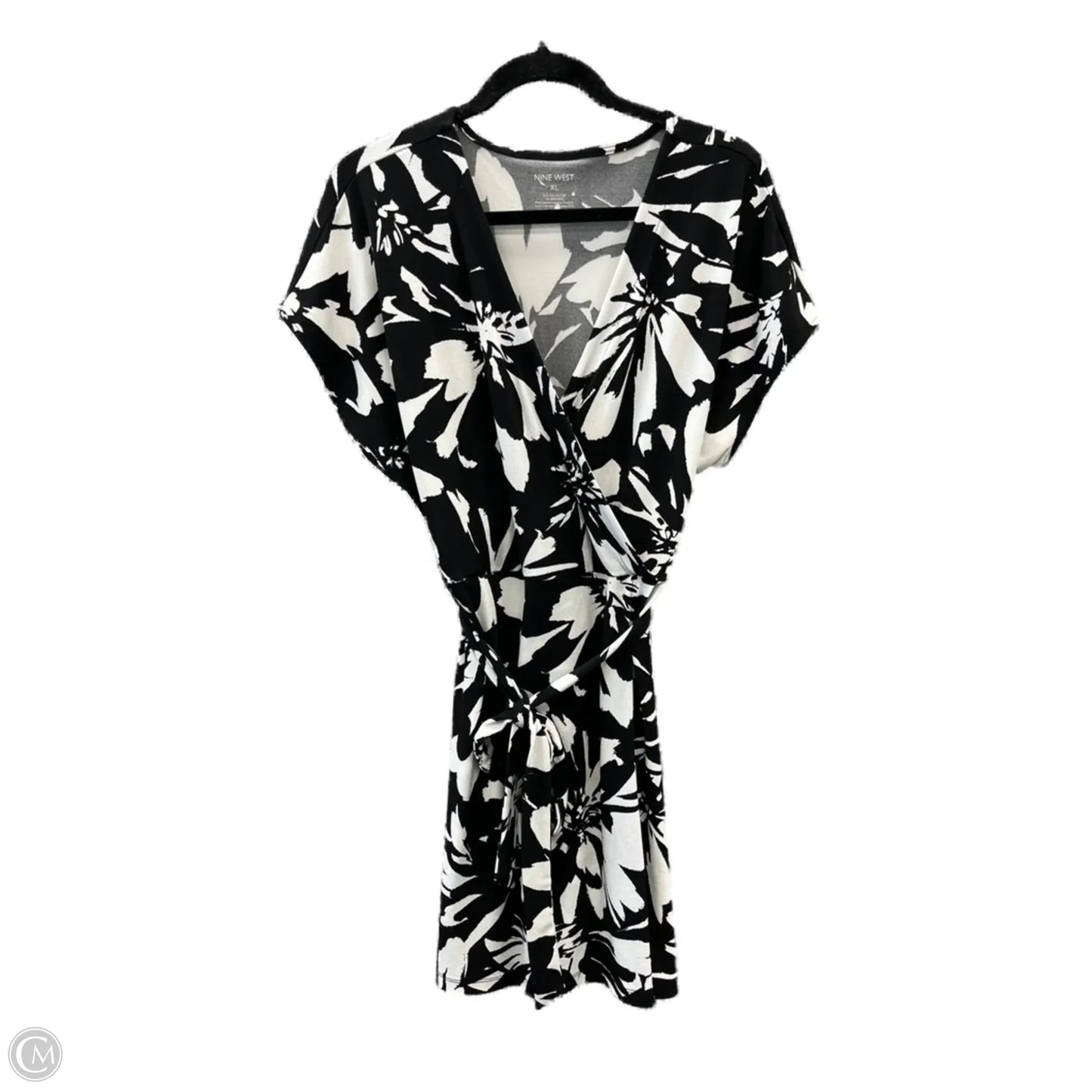 Dress Casual Midi By Nine West Apparel In Black & White, Size: Xl