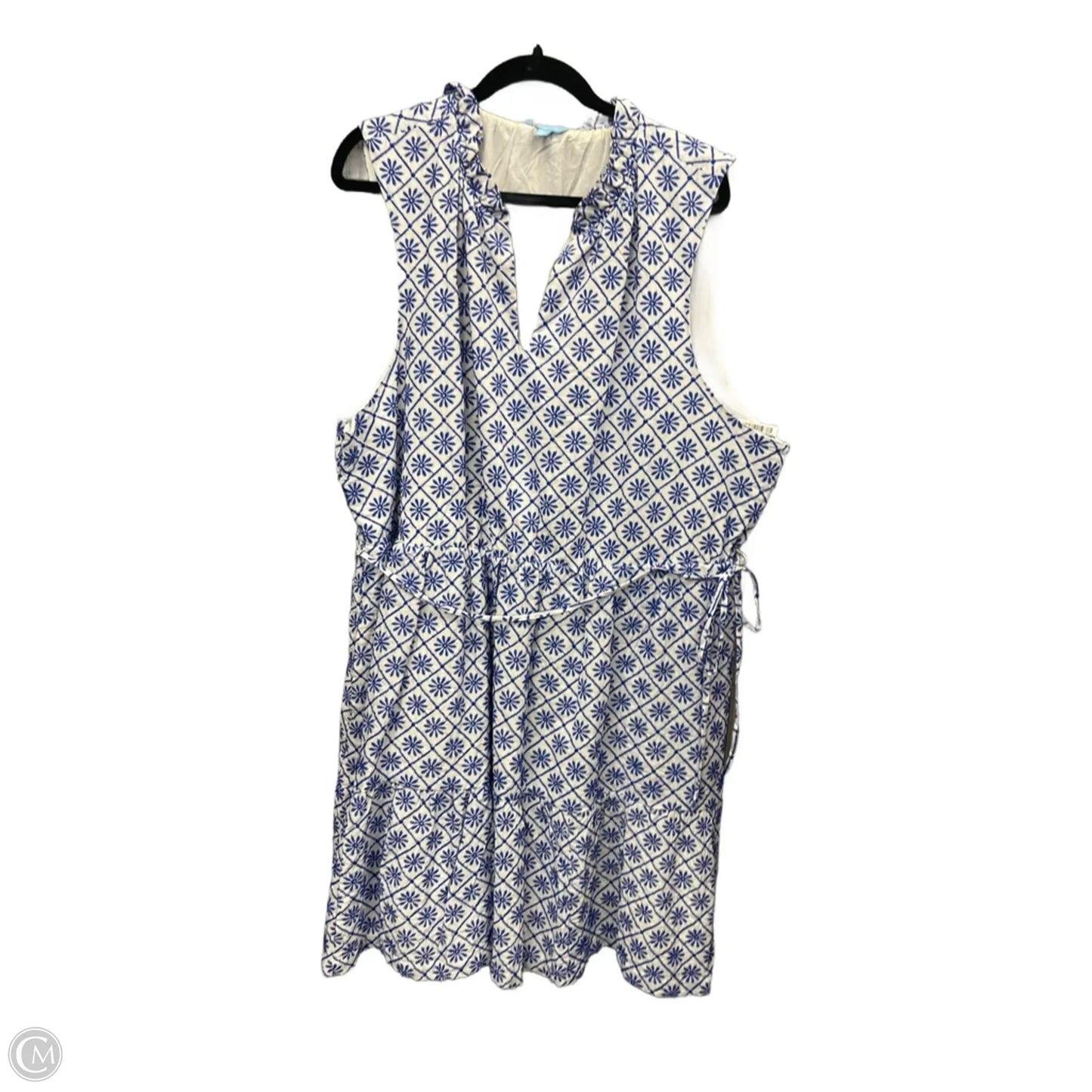 Dress Casual Midi By Draper James In Blue & White, Size: 3x