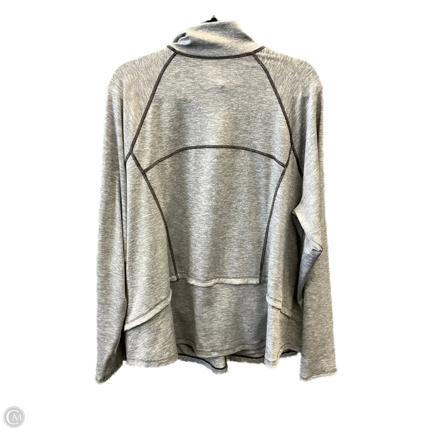 Athletic Top Long Sleeve Collar By Tek Gear In Grey, Size: 2x