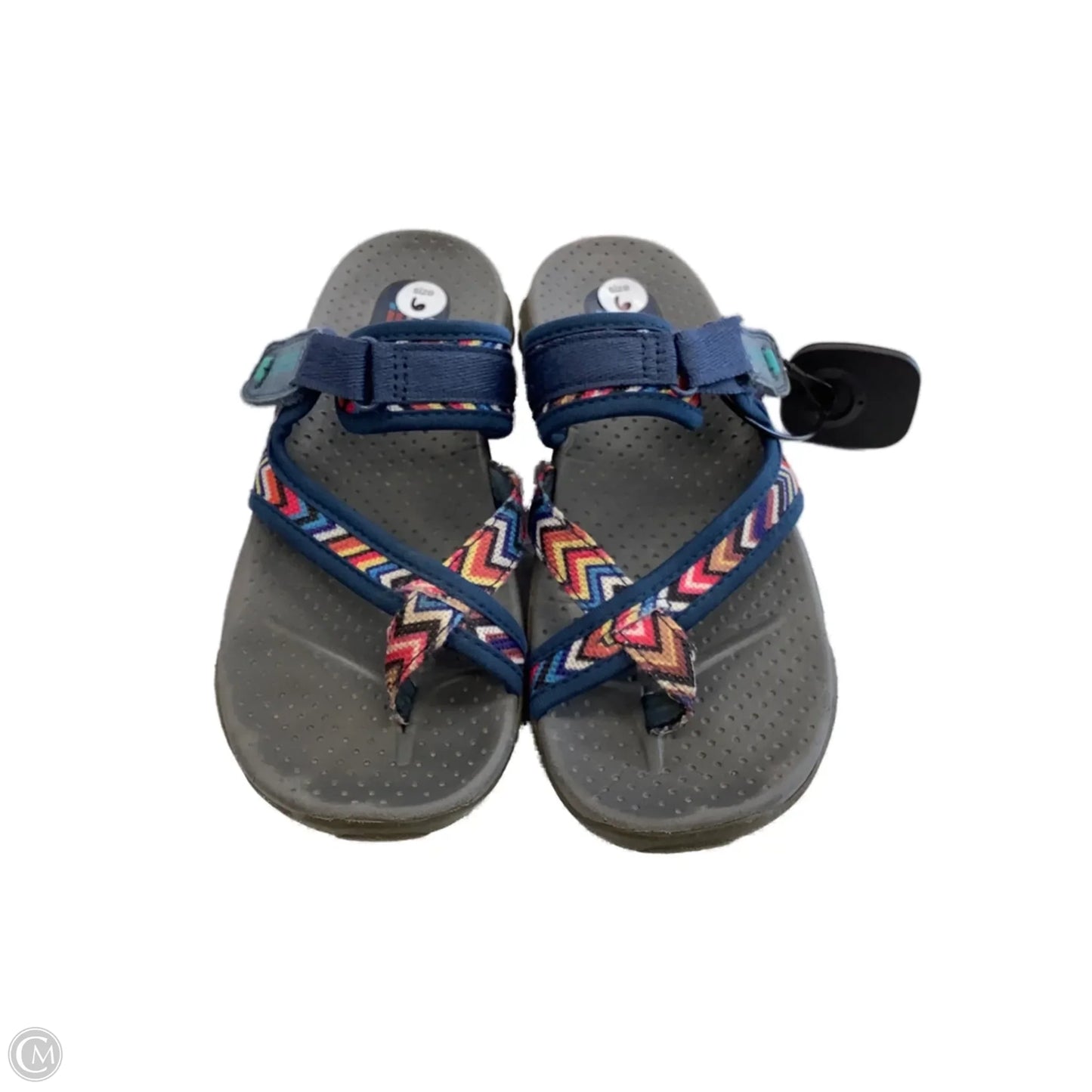 Sandals Flats By Skechers In Blue & Grey, Size: 6