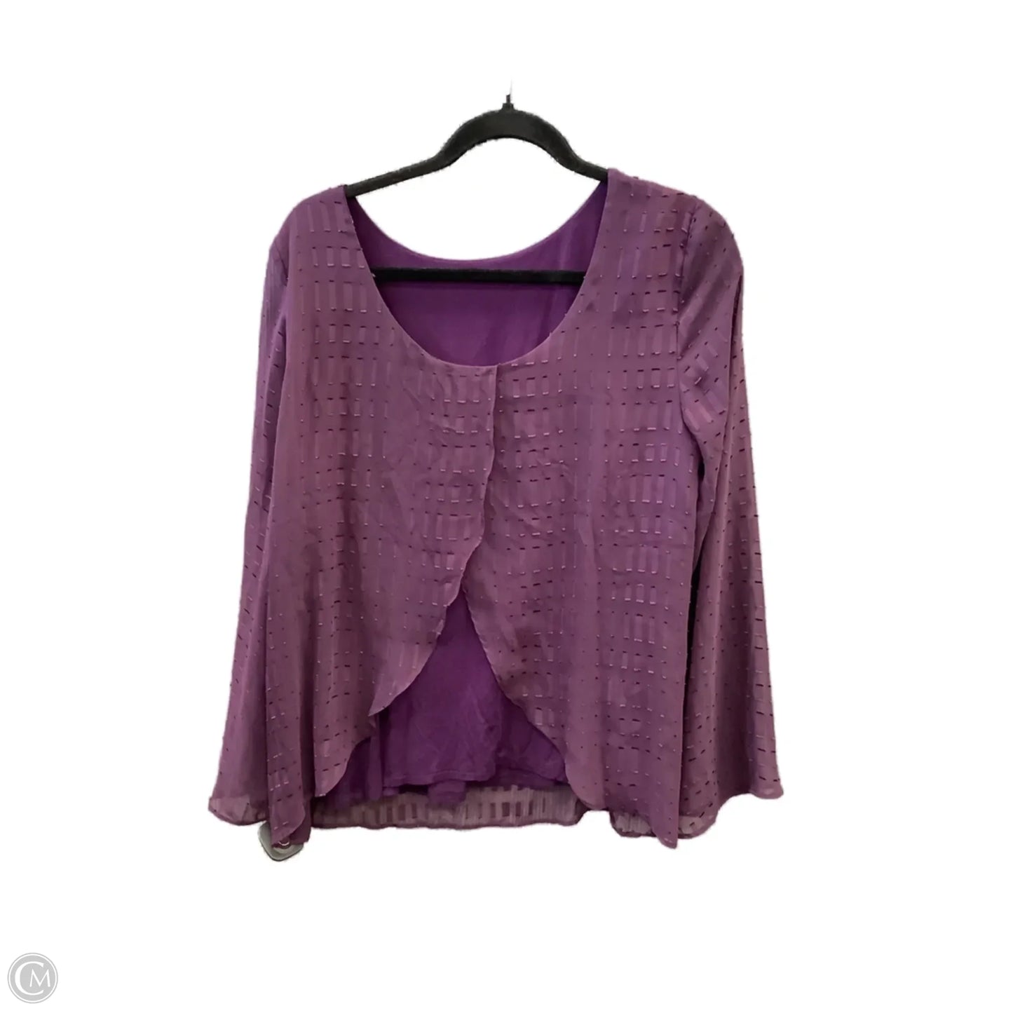 Top Long Sleeve By Ab Studio In Purple, Size: Xl