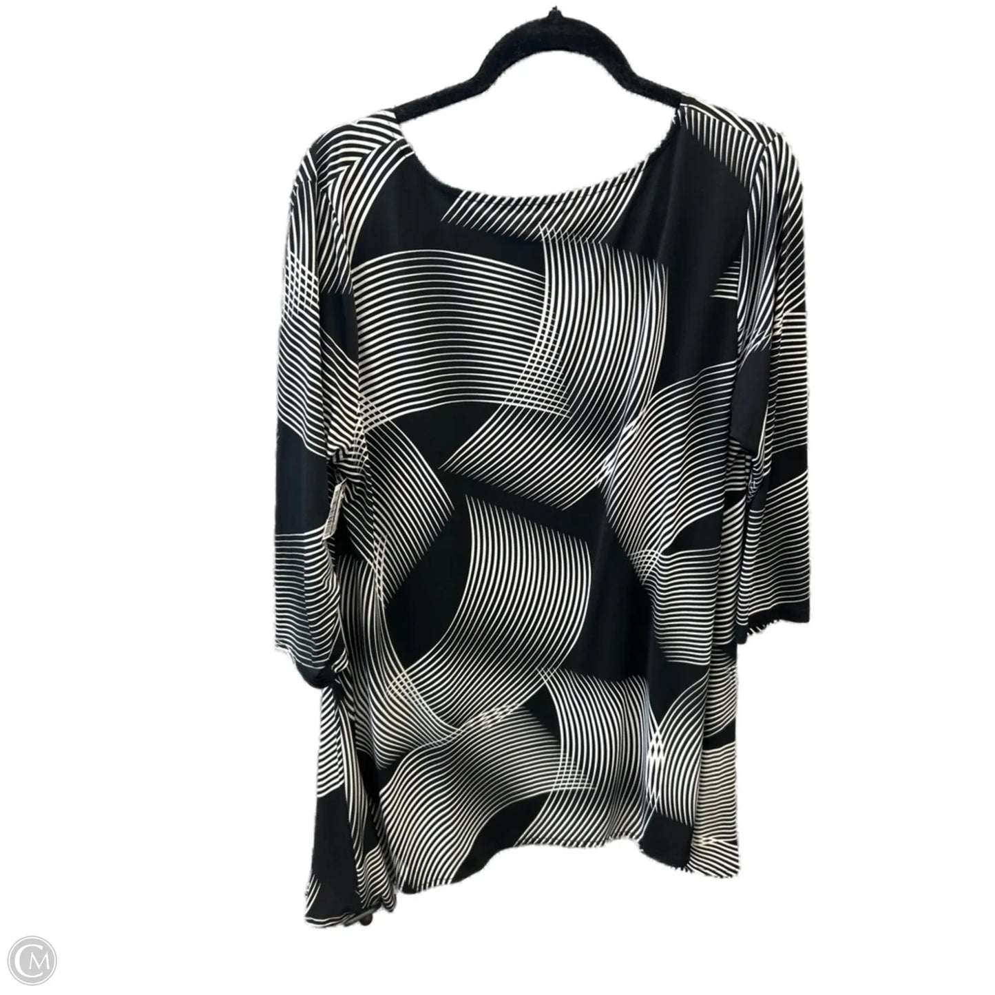 Tunic Long Sleeve By Alfani In Black, Size: L