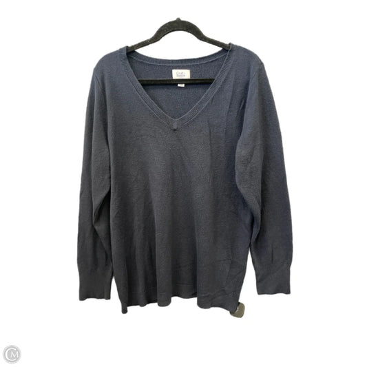 Sweater By Croft And Barrow In Blue, Size: 1x