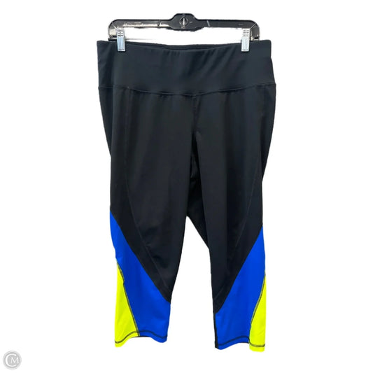 Athletic Capris By Livi Active In Black & Blue, Size: Xl