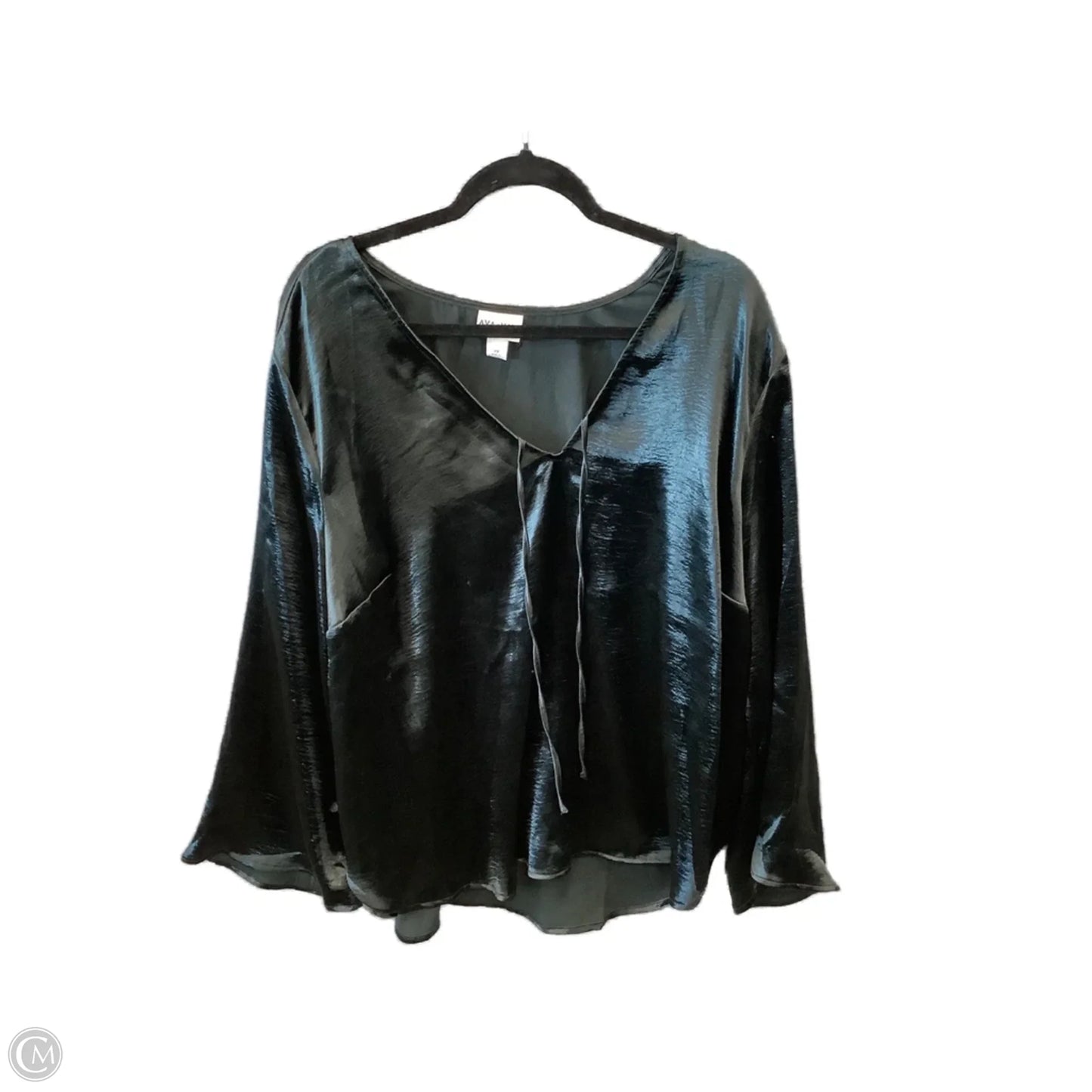 Top Long Sleeve By Ava & Viv In Black, Size: 2x