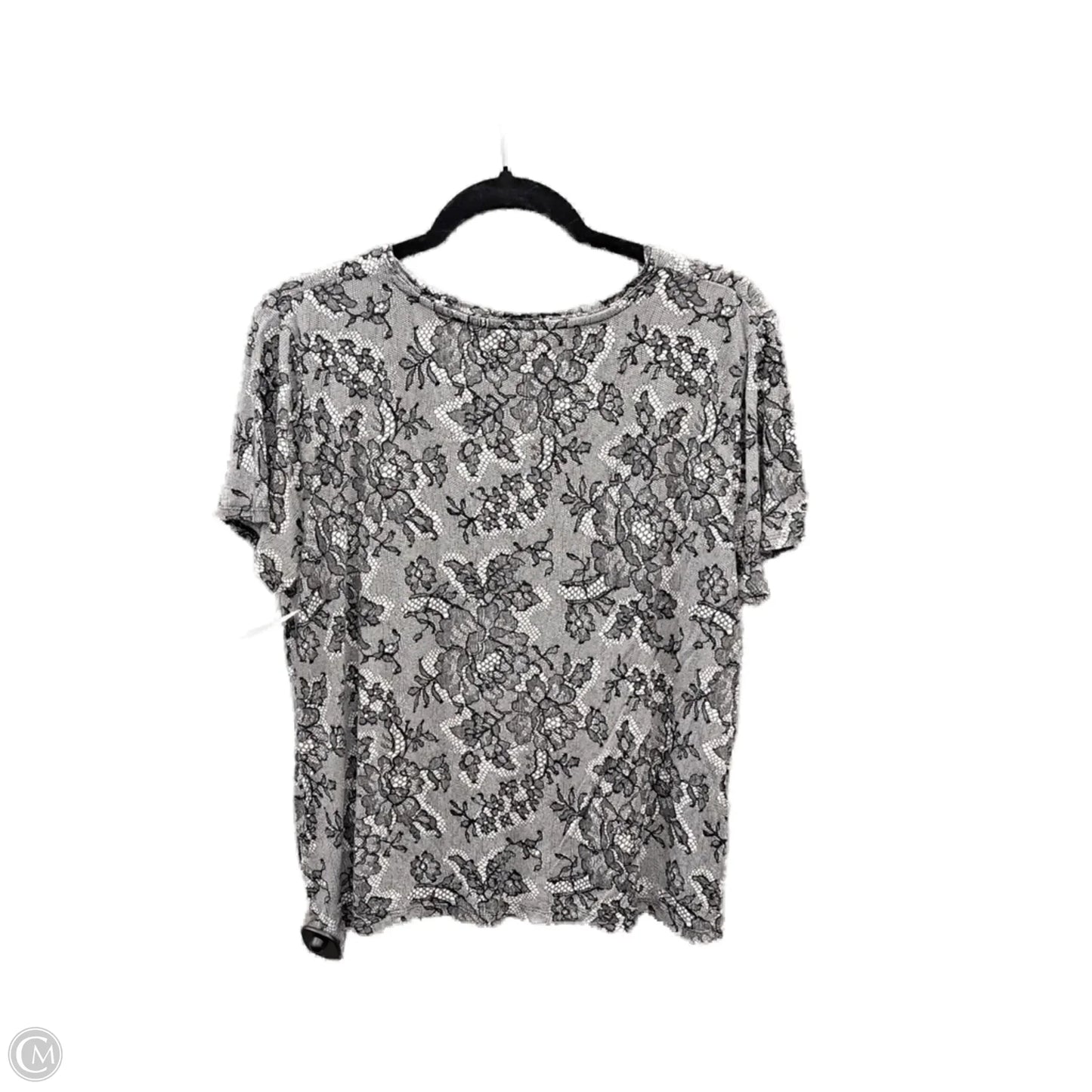 Top Short Sleeve By Simply Vera In Grey, Size: Xxl