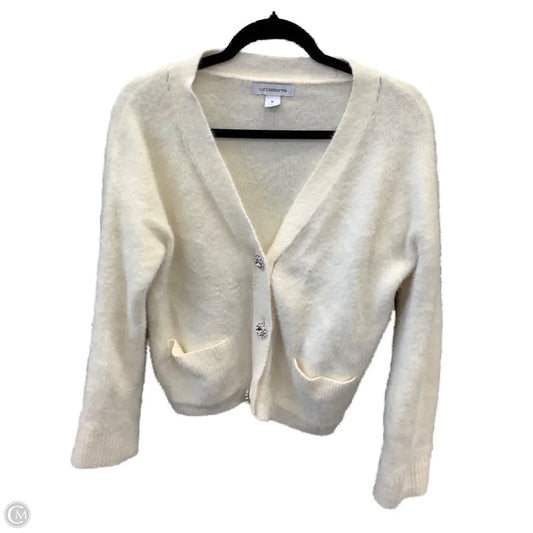 Sweater Cardigan By Liz Claiborne In Cream, Size: M