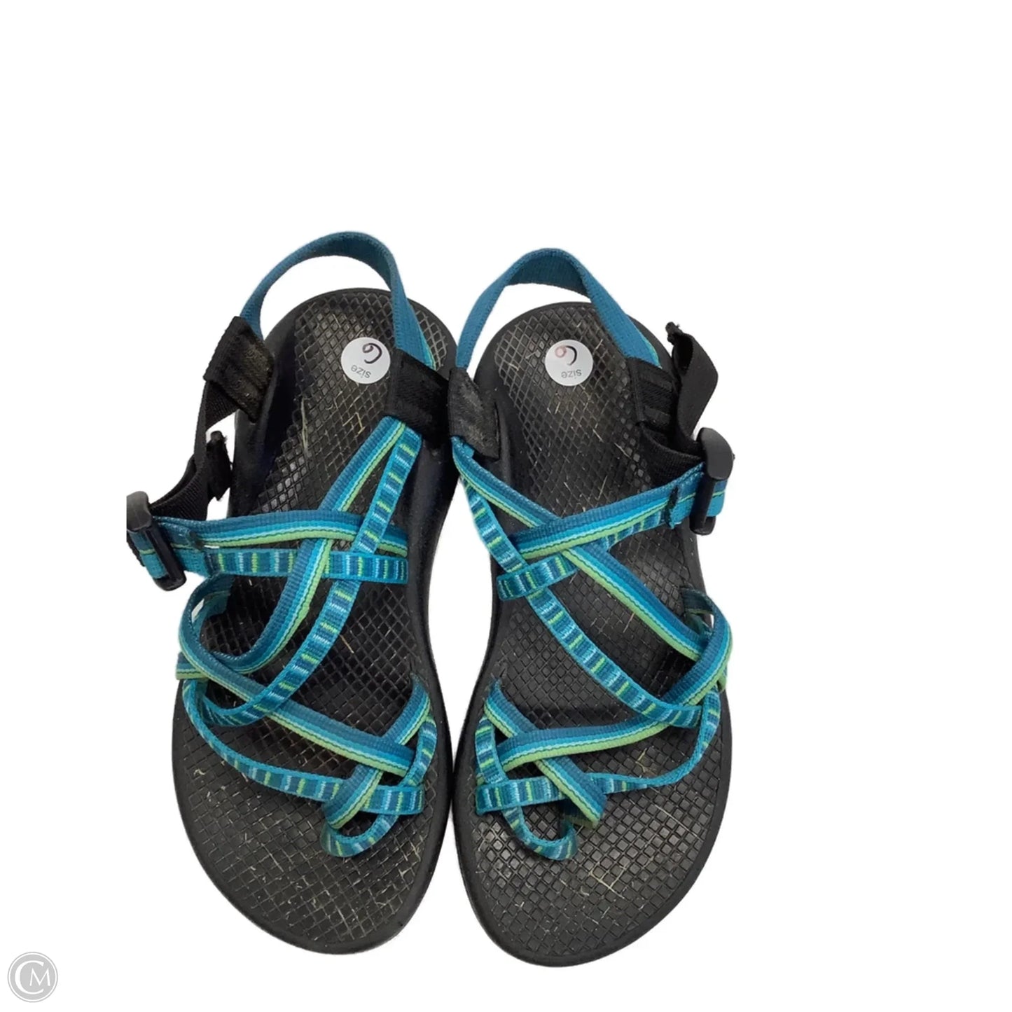 Sandals Flats By Chacos In Black & Blue, Size: 6