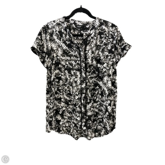 Top Short Sleeve By Simply Vera In Black & White, Size: L