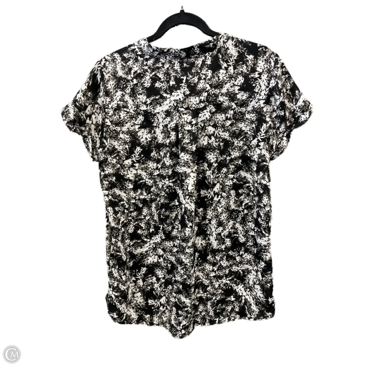 Top Short Sleeve By Simply Vera In Black & White, Size: L
