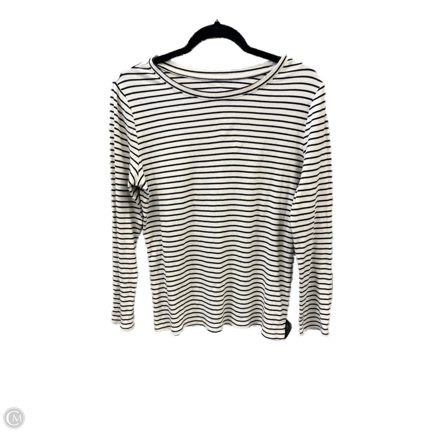 Top Long Sleeve By Time And Tru In Striped Pattern, Size: L
