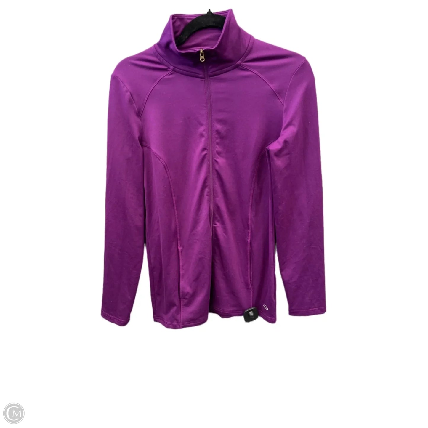 Athletic Top Long Sleeve Collar By Champion In Purple, Size: S