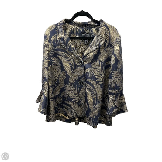 Blazer By Clothes Mentor In Blue & Gold, Size: Xl
