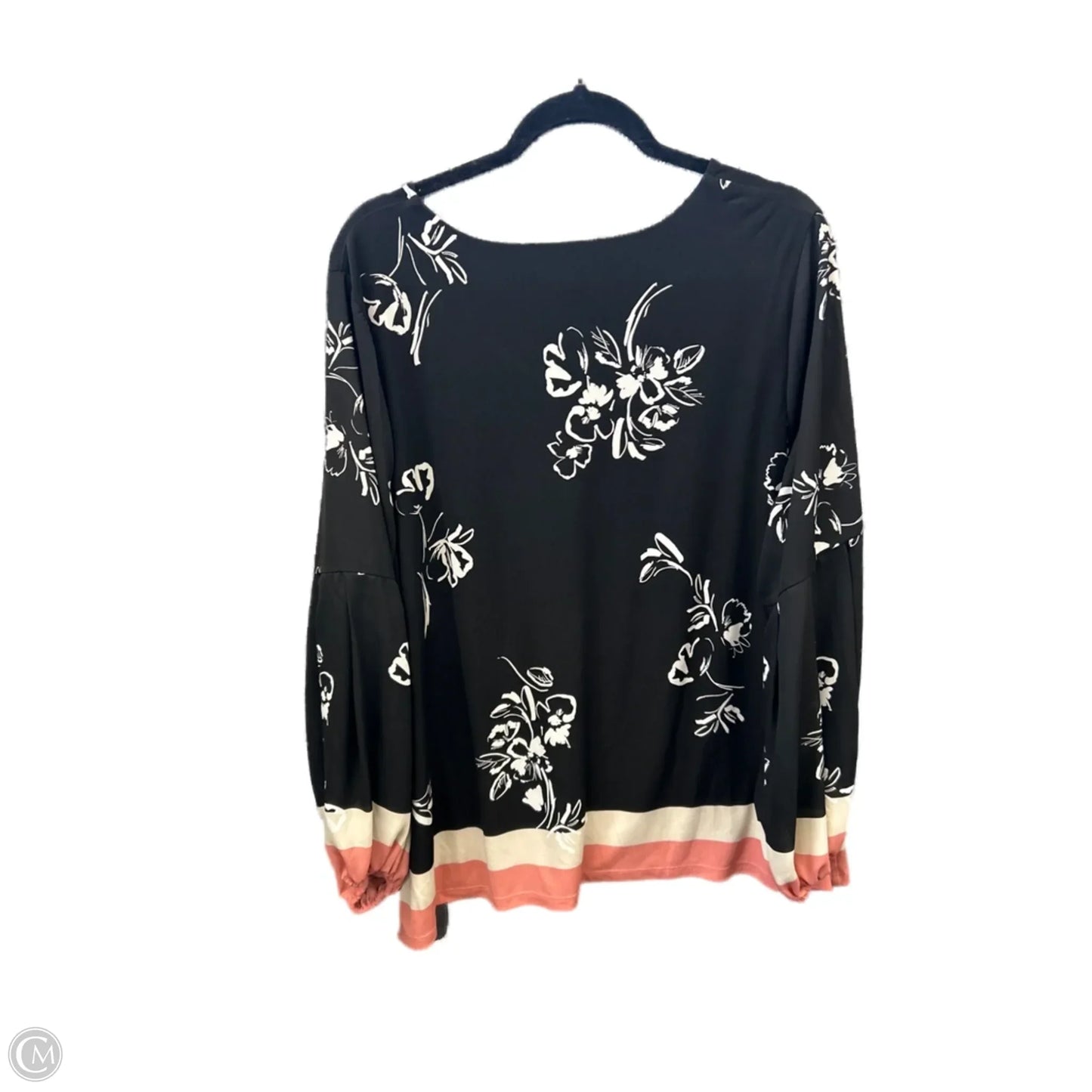 Top Long Sleeve By Alfani In Black & Pink, Size: 2x