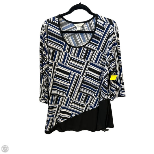 Top Long Sleeve By Cj Banks In Black & Blue, Size: 1x