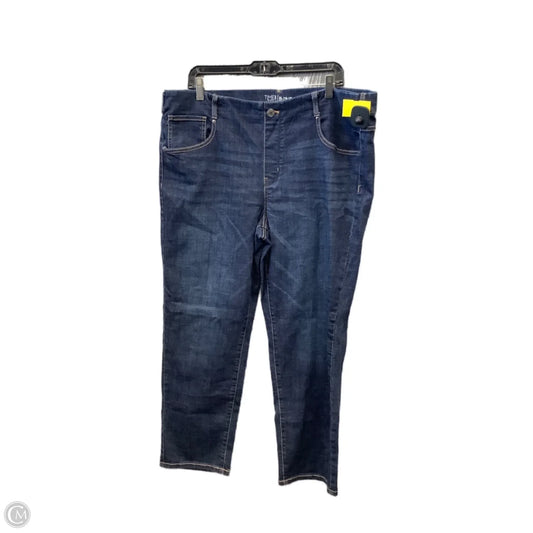 Jeans Straight By Time And Tru In Blue Denim, Size: 16