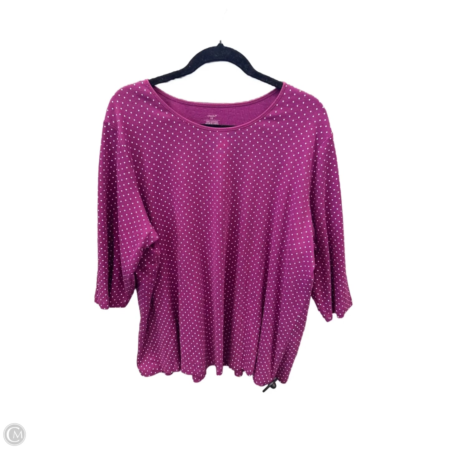 Top Long Sleeve By Cj Banks In Purple, Size: 3x