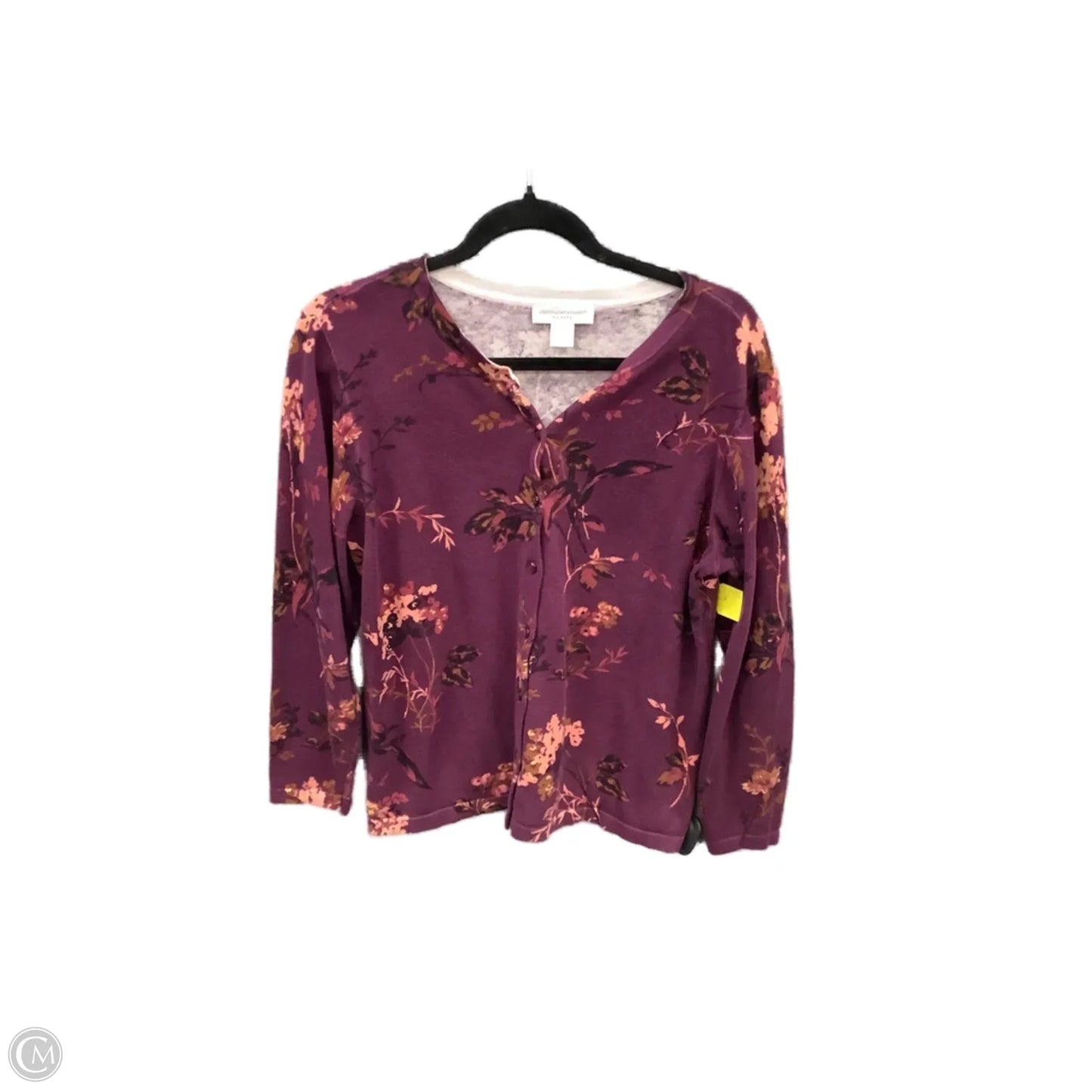 Cardigan By Christopher And Banks In Purple, Size: L