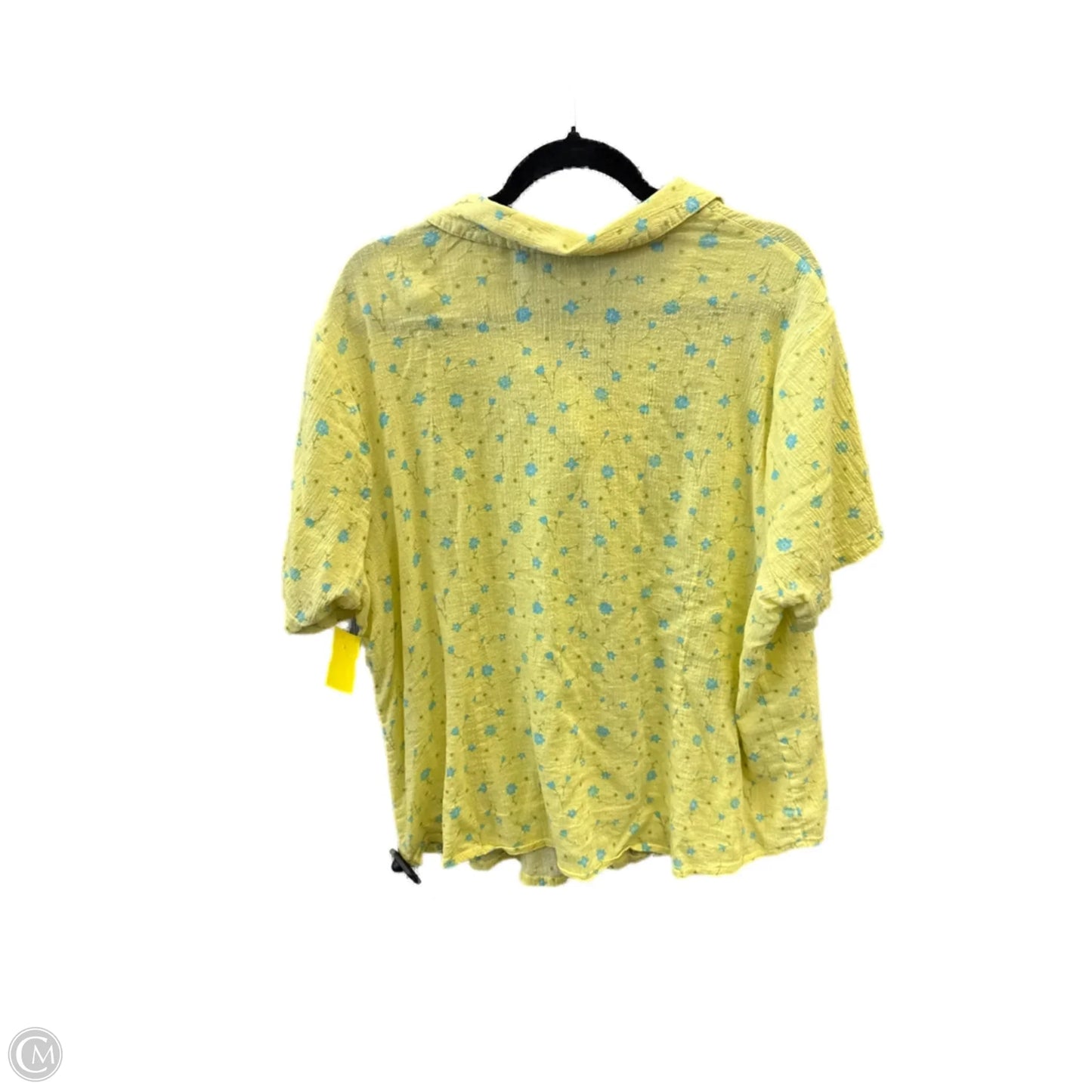 Top Short Sleeve By Cj Banks In Yellow, Size: 3x