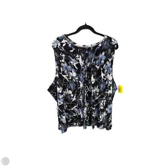 Top Sleeveless By Roz And Ali In Black & Blue, Size: 3x