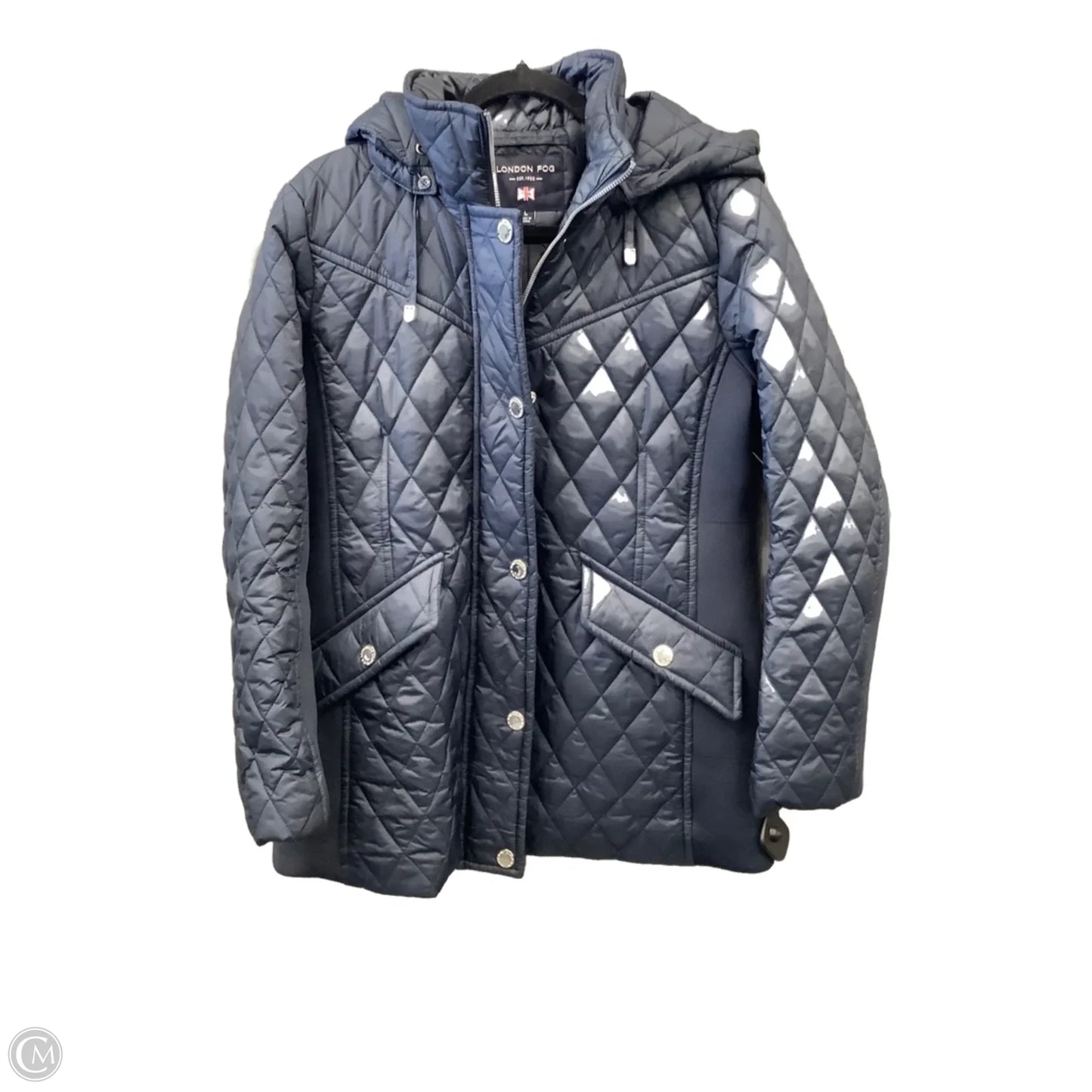 Coat Puffer & Quilted By London Fog In Blue, Size: L