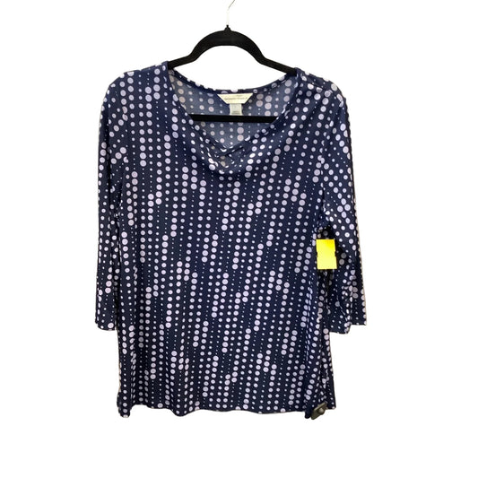 Top Long Sleeve By Christopher And Banks In Blue, Size: L