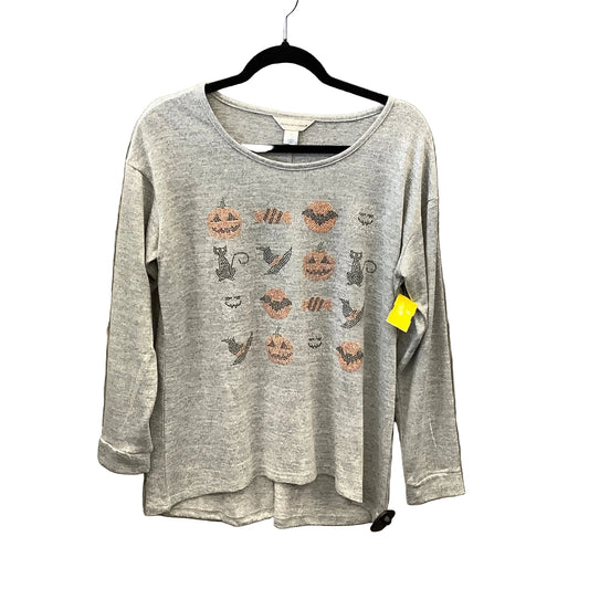 Top Long Sleeve By Christopher And Banks In Grey, Size: M