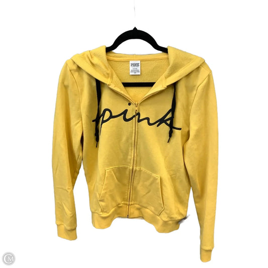 Sweatshirt Hoodie By Pink In Yellow, Size: M