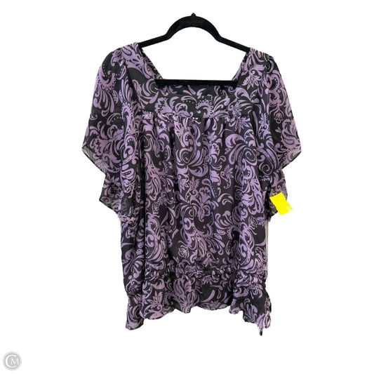 Blouse Short Sleeve By Apt 9 In Purple, Size: 1x