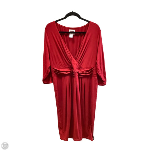 Dress Casual Midi By Max Studio In Red, Size: 2x
