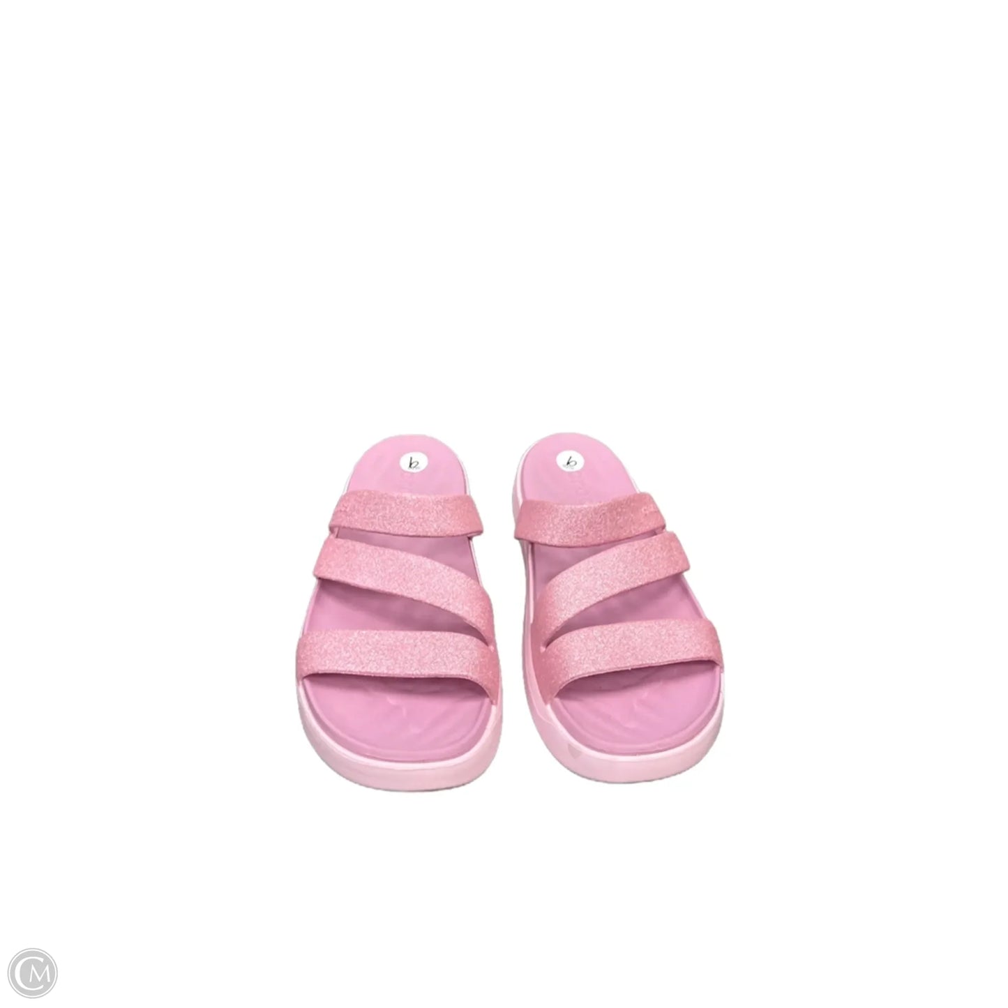 Sandals Flats By Crocs In Pink, Size: 9