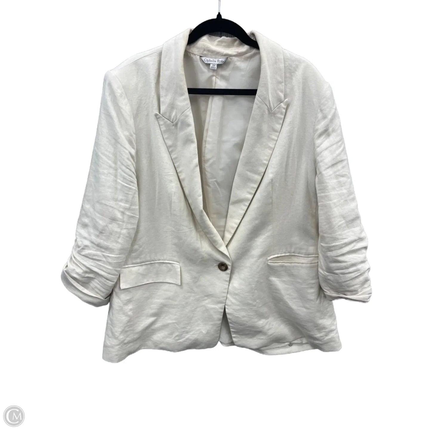 Blazer By Ophelia Roe In Cream, Size: 2x